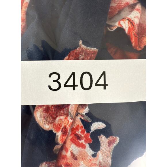 Band Of Gypsies Size XS Dark Floral Fit Flared Midi Dress Navy Sleeveless Button - Picture 9 of 9